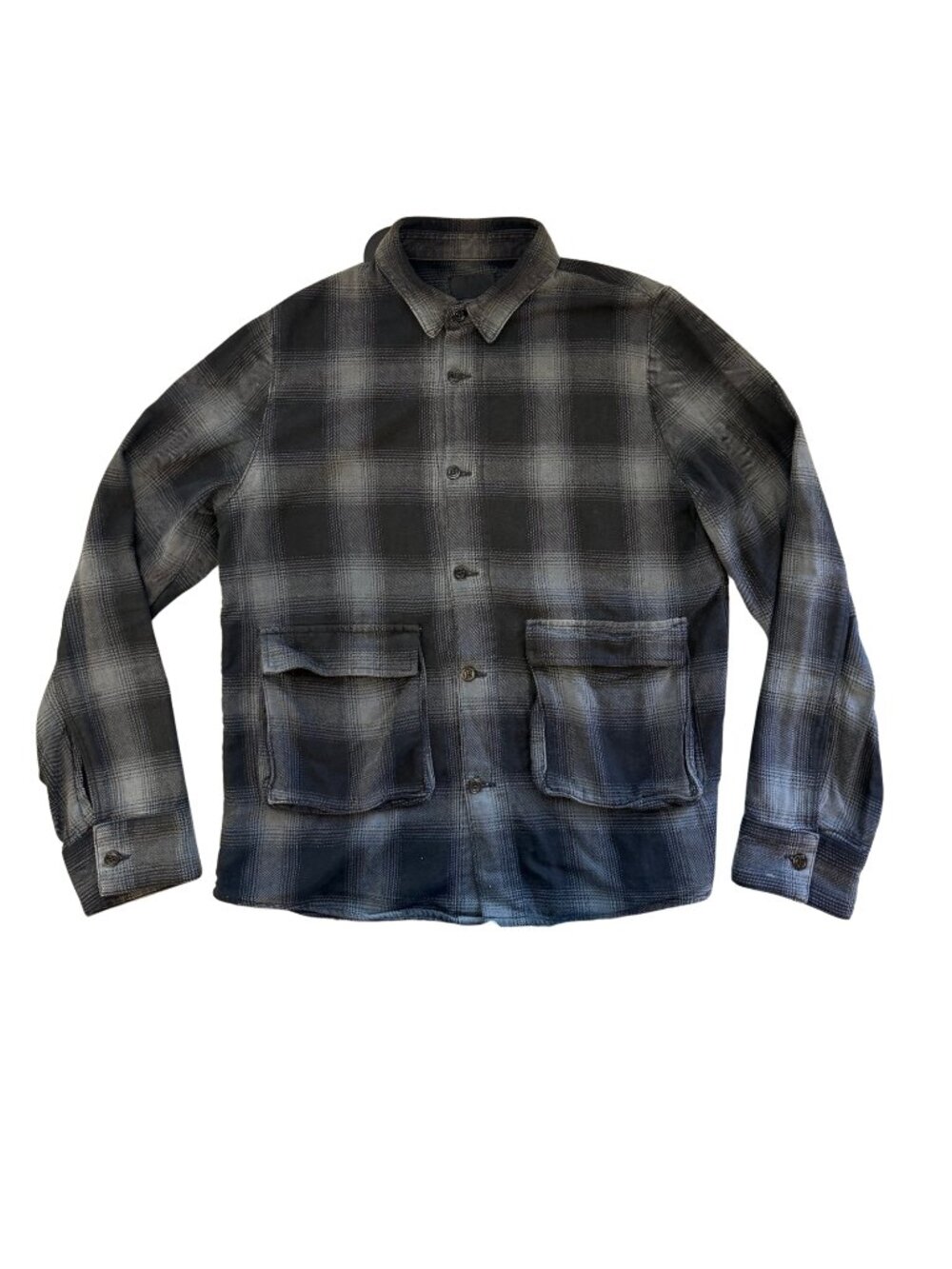 RtA Black and Grey 100% Cotton Flannel in Size Medium